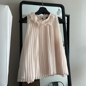 Topshop blush pleated sleeveless blouse